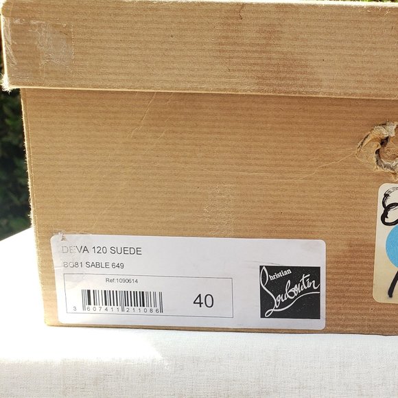 Christian Louboutin Open Toe Beige Suede Boots Size 40 EU/ 10 US - Picture 15 of 16